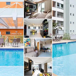 Apto A 10 Min Da Germanica, Dois Quartos, Salas De Estar E Jantar, Cozinha Completa, Sacada Com Churrasqueira, Wi-fi, Piscina, Academia, Mercadinho 24 E Vaga De Garagem Apartamento